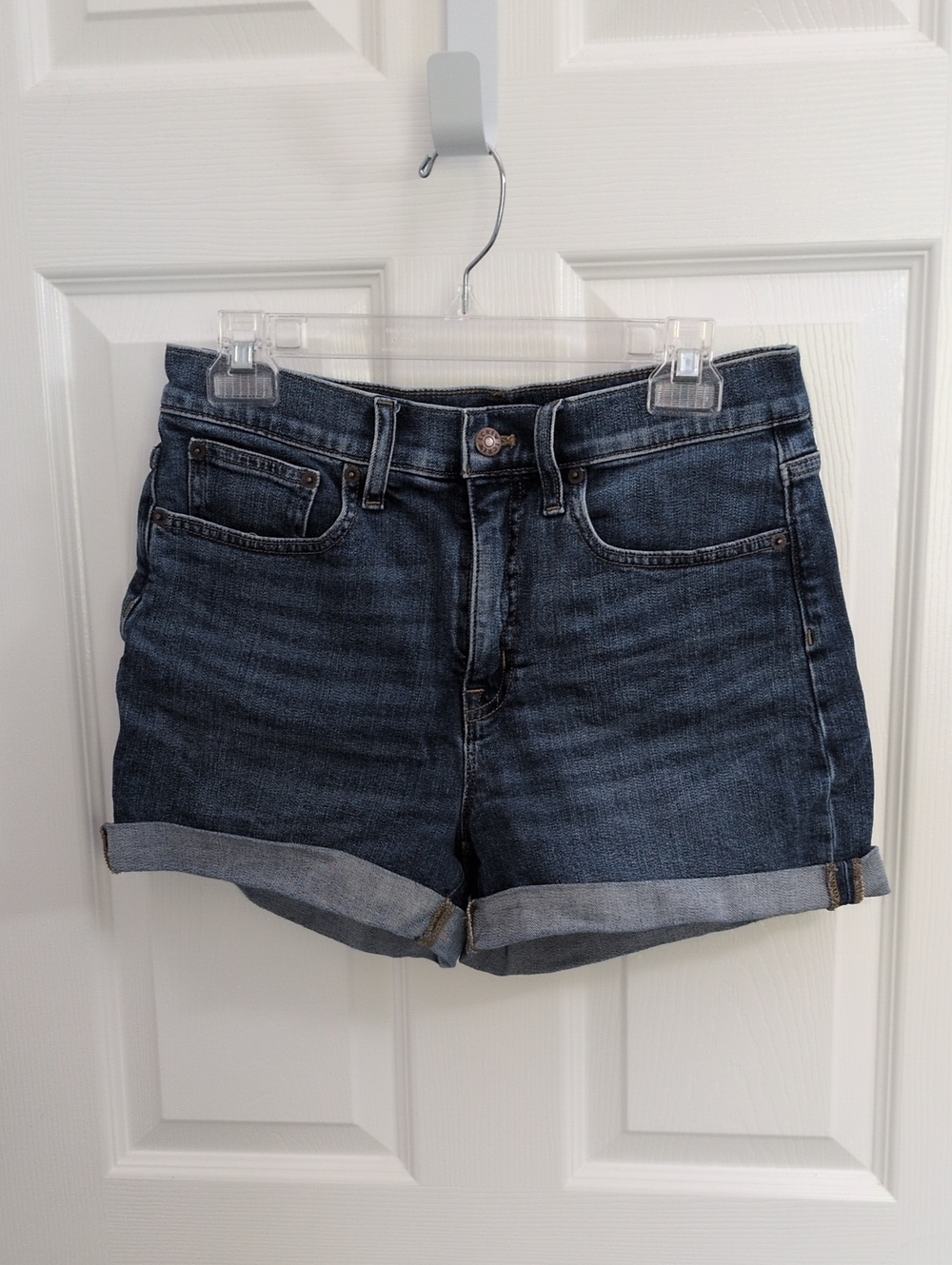 J Crew Women's High Rise Cuffed Denim Shorts - 27